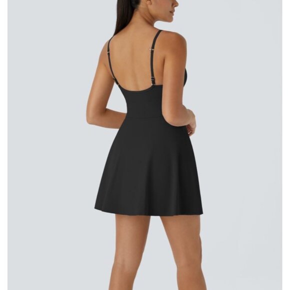 Halara Softly Zero Plush 2-in-1 Pocket Mini Active Dress Sz Small Womens Black A - Picture 12 of 14